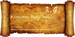 Kinszker György névjegykártya